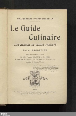 Le guide culinaire : aide-mémoire de cuisine pratique