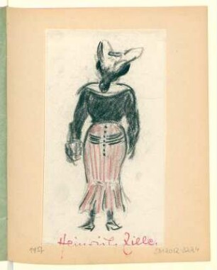 Dame mit Hut und Handtasche, Rückenansicht