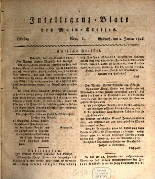 Intelligenzblatt des Main-Kreises. 1816