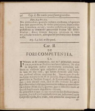 Cap. II. De Fori Competentia.