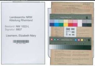Entnazifizierung Elizabeth Mary Lissmann , geb. 04.04.1905 (Dolmetscherin)
