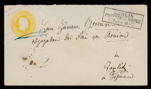 Brief von Dorothea Grimm an Herman Grimm
