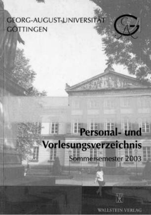 SS 2003: Personal- und Vorlesungsverzeichnis ...