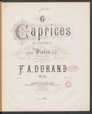 6 caprices out études pour violon seul op. 15