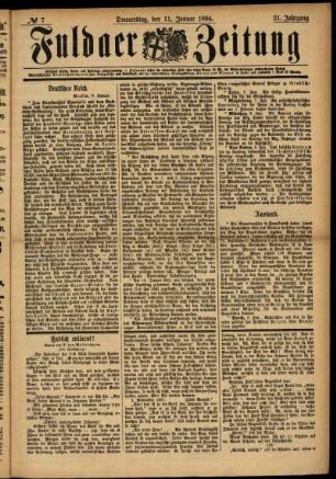 Ausgabe vom Donnerstag, den 11. Januar 1894.