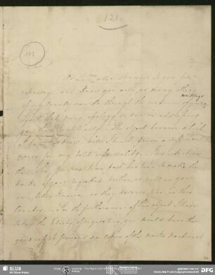 Eigenh. Brief von John Syms an August Wilhelm von Schlegel, Oxford, 12.03.1829