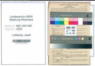 Entnazifizierung Josef Lohkamp , geb. 15.02.1886 (Installateur)