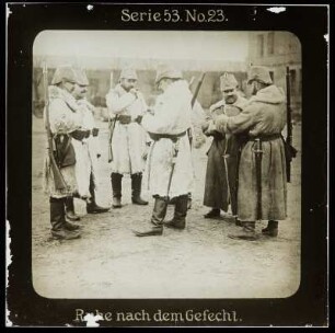 Erster Weltkrieg. Glasdia aus der Lichtbildreihe 53, No. 23 der Firma "Projection für Alle" (Unger und Hoffmann AG, Dresden)