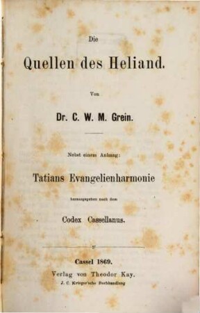 Heliand-Studien, I