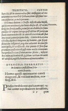 Evangelii Enarratio in dominica post festum Trinitatis secunda.