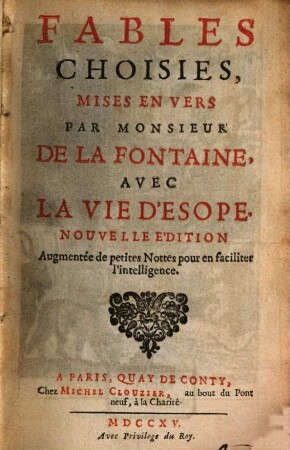 Fables Choisies : Mises En Vers