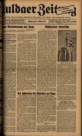 Ausgabe vom Montag, den 30. Oktober 1939.