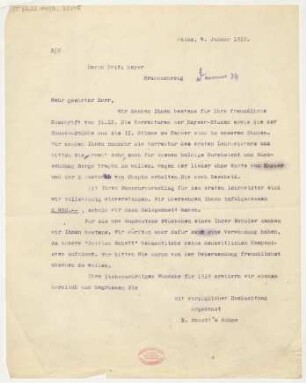 Brief an Fritz Meyer : 04.01.1919