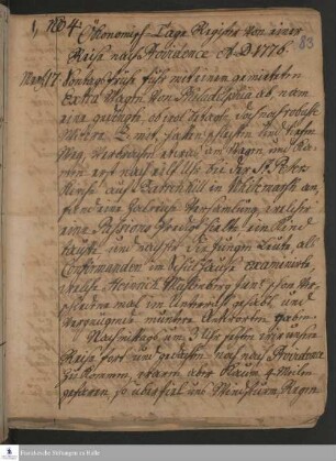 Reisetagebuch von Heinrich Melchior Mühlenberg.