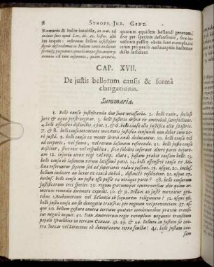 Cap. XVII. De justis bellorum causis & forma clarigationis.