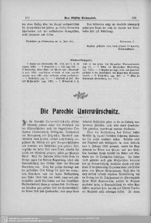 Die Parochie Unterwürschnitz