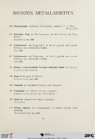Bronzen, Metallarbeiten (Nr. 434-448)