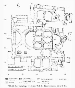 Magdeburg, Kaiserpalast, Otto d. Gr., Ausgrabung, Grundr.