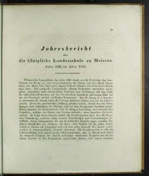 Jahresbericht über die königliche Landesschule zu Meissen, Julius 1840 bis Julius 1841