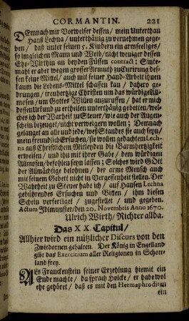Das XX. Capitul.