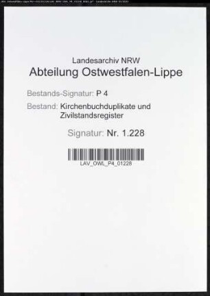 Kirchenbuchduplikat der evangelisch-reformierten Stadtgemeinde Iserlohn (GHT 1868). (Gemeinde: Iserlohn, evangelisch-reformierte Stadtgemeinde)