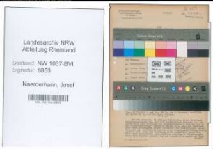 Entnazifizierung Josef Naerdemann , geb. 14.07.1895 (Sparkassenangestellter)