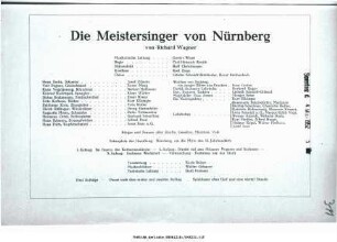 Die Meistersinger von Nürnberg
