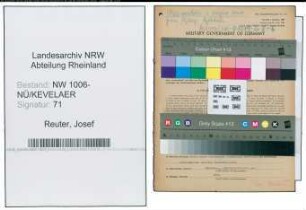 Entnazifizierung Josef Reuter , geb. 10.04.1903 (Maler)
