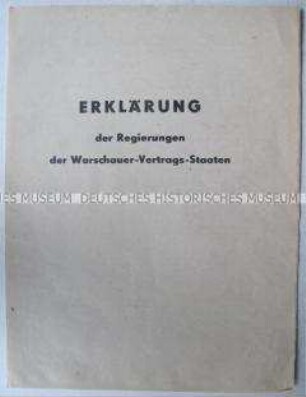 Sonderdruck mit Dokumenten der Regierung der DDR zu den Maßnahmen zur Sicherung der Staatsgrenze zu Berlin (West) am 13. August 1961