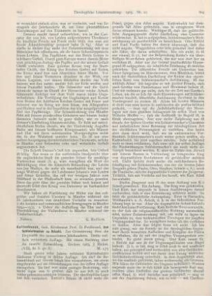 603-605 [Rezension] Kattenbusch, Ferdinand, Von Schleiermacher zu Ritschl