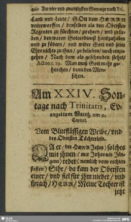 Am XXIV. Sontage nach Trinitatis, Evangelium Matth. am 9. Capitel