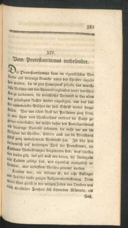 XIV. Vom Protestantismus insbesondre.