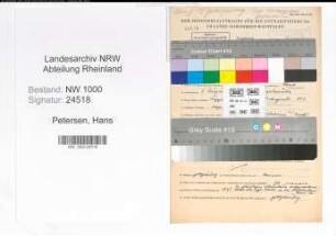 Entnazifizierung Hans Petersen, geb. 07.08.1898 (Regierungsbeamter)