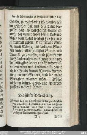 Die fünfte Betrachtung.