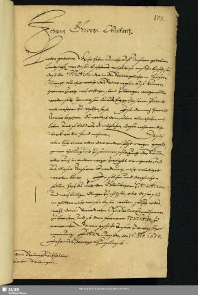Schreiben Johann Georgs an d. Steuer-Buchhalter Caspar Kiengel, dat. Dreßden, 16.12.1650