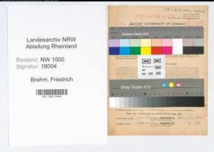 Entnazifizierung Friedrich Brahm, geb. 28.04.1893 (Bankkaufmann)