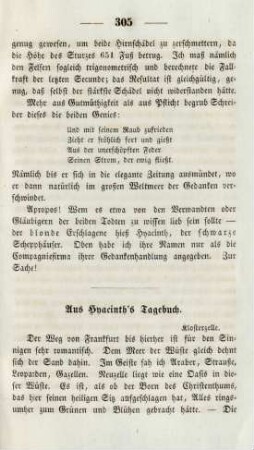 Aus Hyacinth's Tagebuch