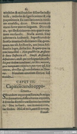 Caput III. Capiti secundo oppositum