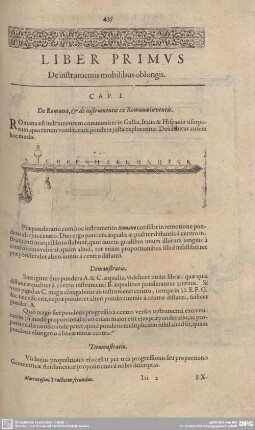 Liber Primus. De instrumentis mobilibus oblongis.