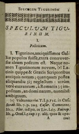 I. Politicum.