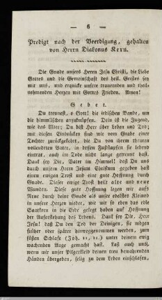 Predigt nach der Beerdigung
