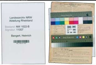 Entnazifizierung Heinrich Bangert , geb. 11.10.1904 (Friseur)