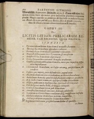 Caput III. De Licitis Litium Publicarum Remediis, Tam Religiosis, Quam Politicis.