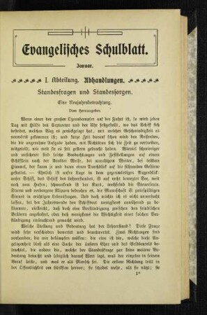 Standesfragen und Standessorgen : eine Neujahrsbetrachtung