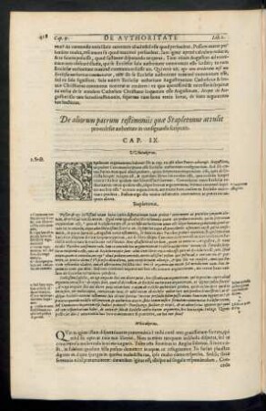 De aliorum patrum testimoniis quae Stapletonus attulit pro ecclesiae authoritate in consignandis scripturis. Cap. IX.