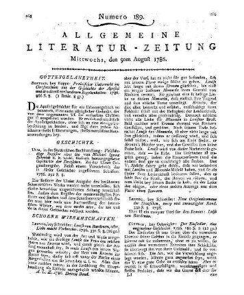 Taschenbuch für die neuste Literatur und Philosophie. Frankfurt, Leipzig 1786