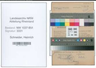 Entnazifizierung Heinrich Schneider , geb. 29.10.1884 (Landwirt)