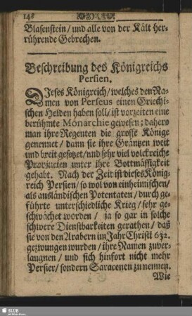 Die Beschreibung des Königreichs Persien