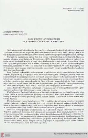 28: Dary rodziny Lanckorońskich dla Zamku Królewskiego w Warszawie