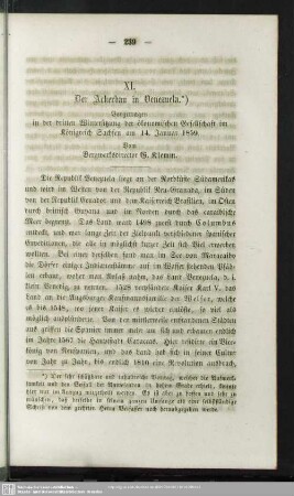 XI. Der Ackerbau in Venezuela.